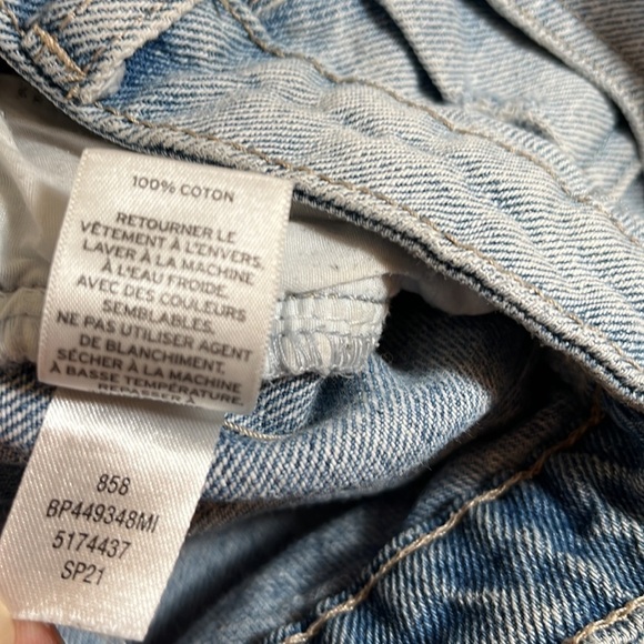 Bp Blue Distressed High Rise Cotton Jean Shorts - Picture 9 of 9